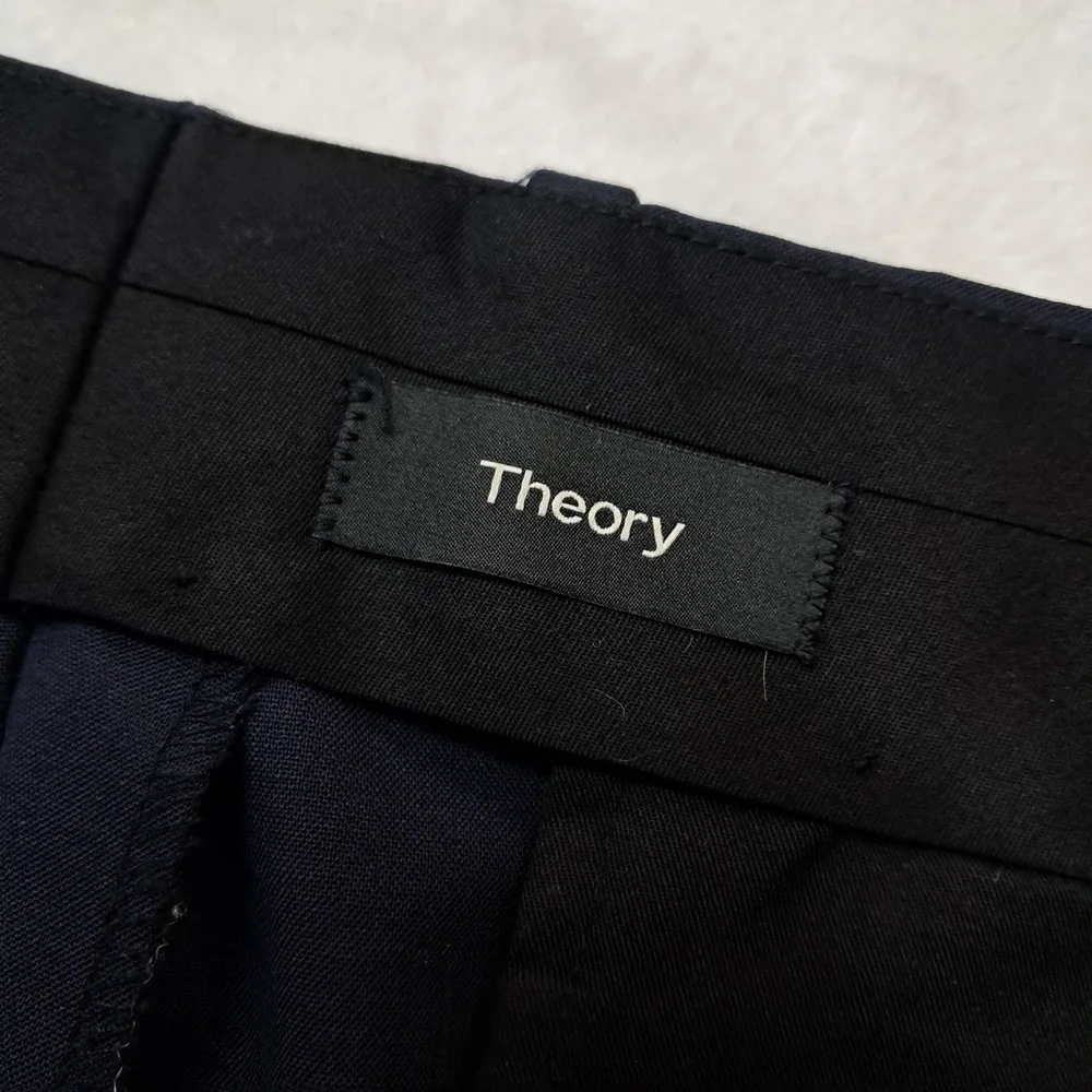 Theory Mayer New Tailor 2 Virgin Wool Dress Pants Men's 36 Navy Blue Work Career - Picture 4 of 13
